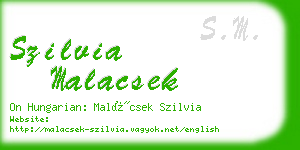 szilvia malacsek business card